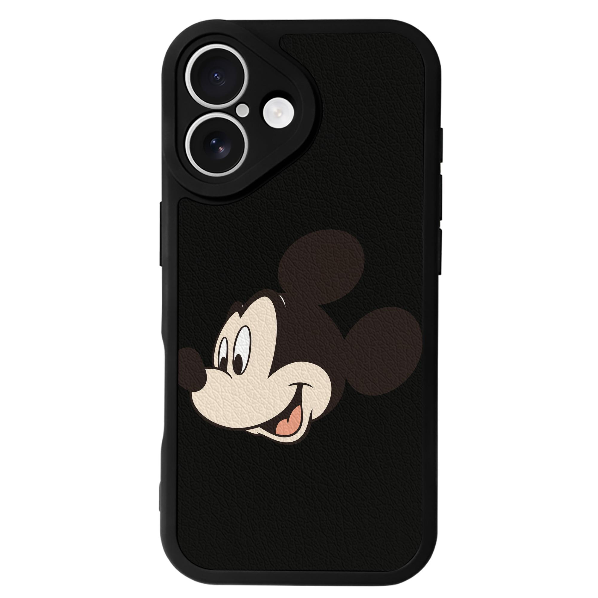 （画像用） ミッキーマウス Mickey Mouse 【iPhone 16シリーズ対応】シリコンスマホケース（レザー調） 材質：シリコン